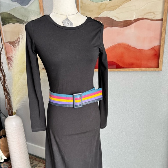 Colorful Striped Wide Faux Leather Belt main image 4